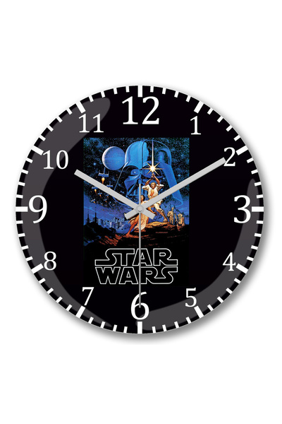 BASKI DÜNYASI Ceas de perete retro Star Wars din sticlă autentică bombată