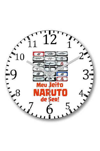 BASKI DÜNYASI Ceas de perete Meu Jeito Naruto din sticlă autentică bombată