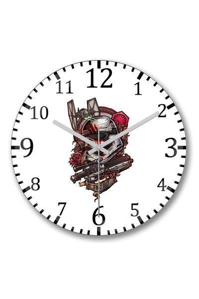 BASKI DÜNYASI ساعة حائط من الدرجة الأولى من الزجاج الحقيقي المنحني