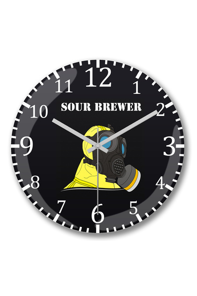 BASKI DÜNYASI ساعة حائط Sour Brewer Vestebera من الزجاج الحقيقي المنحني