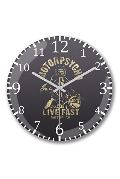 BASKI DÜNYASI ساعة حائط سكول موتو من الزجاج الحقيقي المنحني