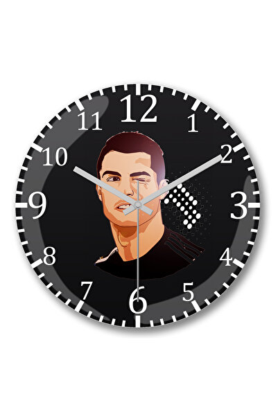 BASKI DÜNYASI Ceas de perete Cristiano Ronaldo Sticlă reală curbată