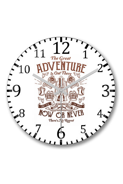 BASKI DÜNYASI ساعة حائط المغامرة العظيمة من الزجاج الحقيقي المنحني