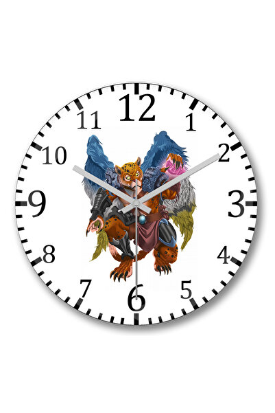 BASKI DÜNYASI ساعة حائط بيساو جاكوار من الزجاج الحقيقي المنحني