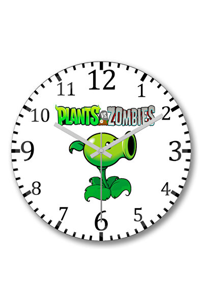 BASKI DÜNYASI Ceas de perete Peashooter Plants vs. Zombies din sticlă autenti...