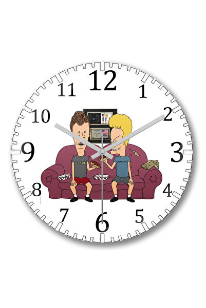 BASKI DÜNYASI ساعة حائط بيفيس بوتهيد من الزجاج الحقيقي المنحني