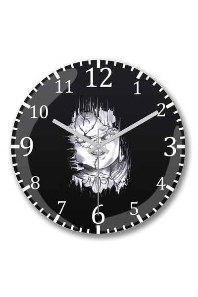 BASKI DÜNYASI Ceas de perete Chucky din sticlă autentică bombată