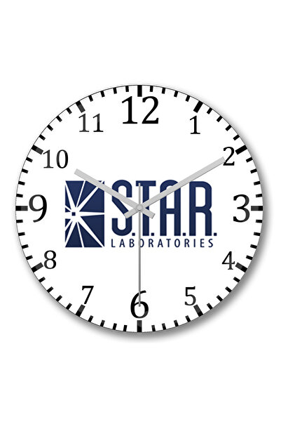 BASKI DÜNYASI Ceas de perete The Flash Star Lab1 din sticlă autentică bombată