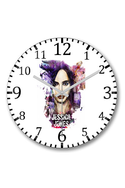 BASKI DÜNYASI Ceas de perete Jessica Jones Marvel din sticlă autentică bombată