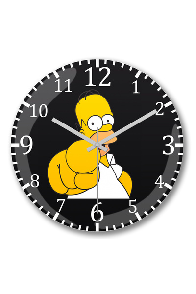 BASKI DÜNYASI Ceas de perete Homer Simpson din sticlă autentică bombată