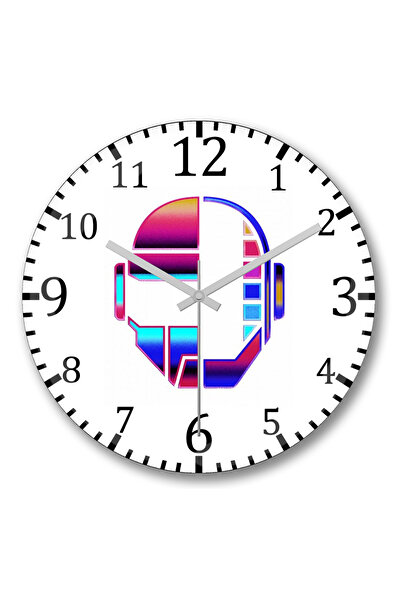 BASKI DÜNYASI Robotron Wall Clock Curved Real Glass