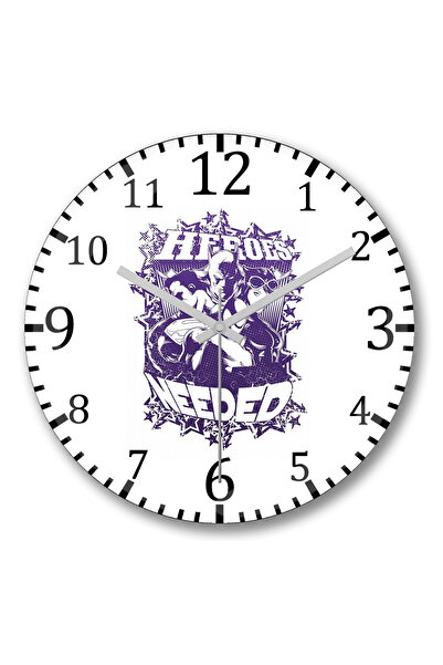 BASKI DÜNYASI ساعة حائط هيروز نيدد من الزجاج الحقيقي المنحني