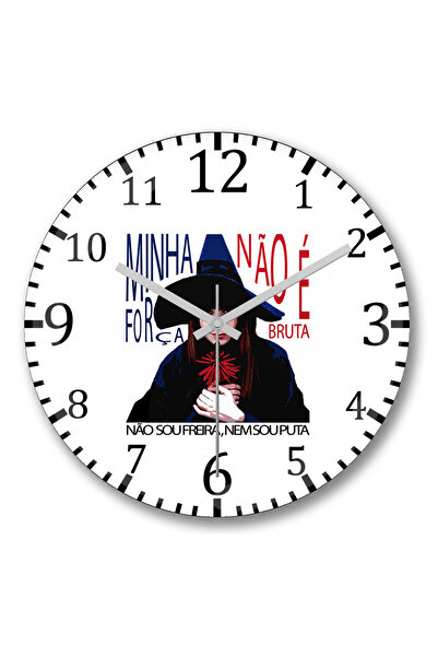 BASKI DÜNYASI Ρολόι τοίχου Rita Lee Pagu με κυρτό γυαλί από αληθινό γυαλί