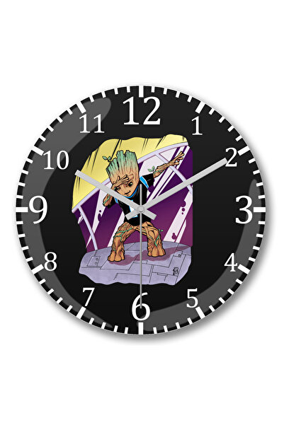 BASKI DÜNYASI Baby Groot Dabbing (Ceas de perete din sticlă cu efect bombat, ...