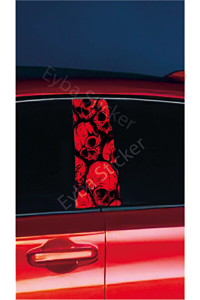 EYBA STİCKER رقائق تغطية عمود باب الشاحنة باللون الأحمر Kurufa DRK11 (مجموعة ...