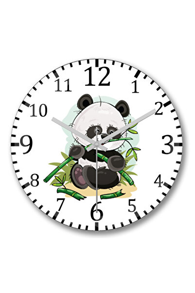 BASKI DÜNYASI ساعة حائط كونغ فو باندا فريندز من الزجاج الحقيقي المنحني