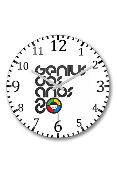 BASKI DÜNYASI ساعة حائط Genius من الزجاج الحقيقي المنحني