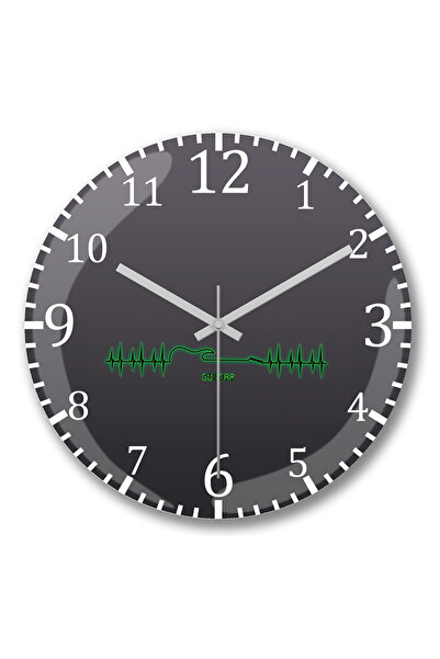 BASKI DÜNYASI Ρολόι τοίχου κιθάρα 2 με κυρτό γυαλί από αληθινό γυαλί