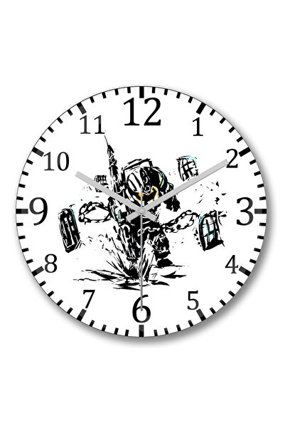 BASKI DÜNYASI ساعة حائط نوتيلوس من الزجاج الحقيقي المنحني