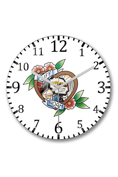 BASKI DÜNYASI ساعة حائط تشيرز من الزجاج الحقيقي المنحني