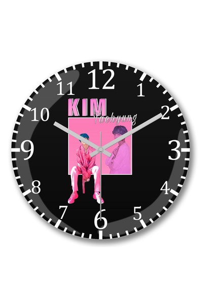 BASKI DÜNYASI Ρολόι τοίχου BTS Kim Taehyung V 90s Κωνικό Γυαλί