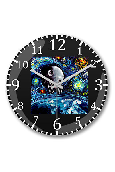 BASKI DÜNYASI Ceas de perete Star Wars Van Gogh Never Saw din sticlă autentic...