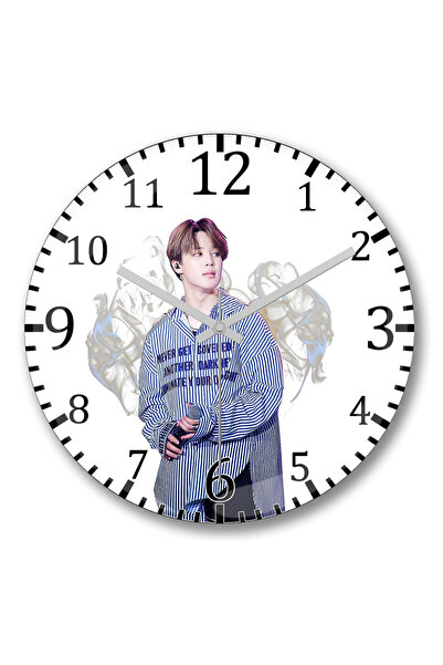 BASKI DÜNYASI Ceas de perete Bts Jimin din sticlă autentică bombată