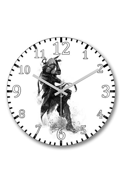 BASKI DÜNYASI Ceas de perete Assassins Creed Dark Black din sticlă autentică ...