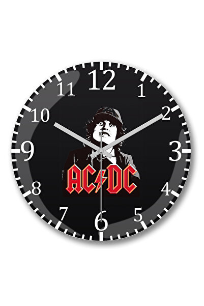 BASKI DÜNYASI Ceas de perete Ac Dc Angus Young din sticlă autentică bombată