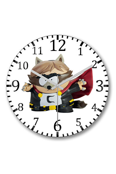 BASKI DÜNYASI ساعة حائط ساوث بارك إريك كارتمان من الزجاج الحقيقي المنحني