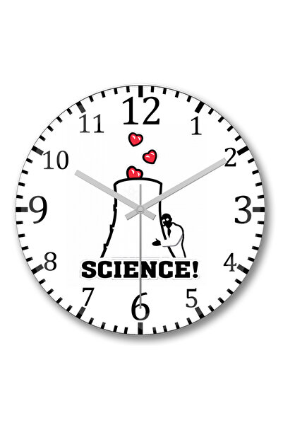 BASKI DÜNYASI Ρολόι τοίχου Science Energia Nuclear με κυρτό γυαλί από αληθινό...