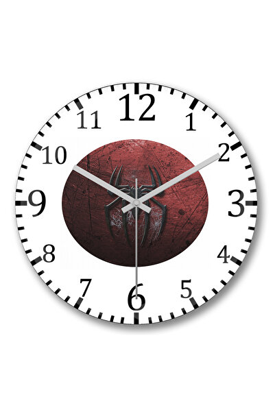 BASKI DÜNYASI ساعة حائط Homem Aranha من الزجاج الحقيقي المنحني