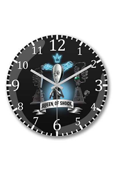 BASKI DÜNYASI أنا ملكة الصدمة الأربعاء أدامز ساعة الحائط الزجاج الحقيقي المنحني