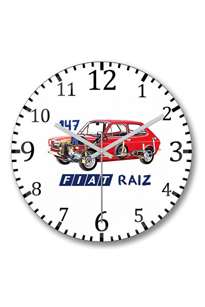 BASKI DÜNYASI Ceas de perete Fiat 147 din sticlă autentică bombată