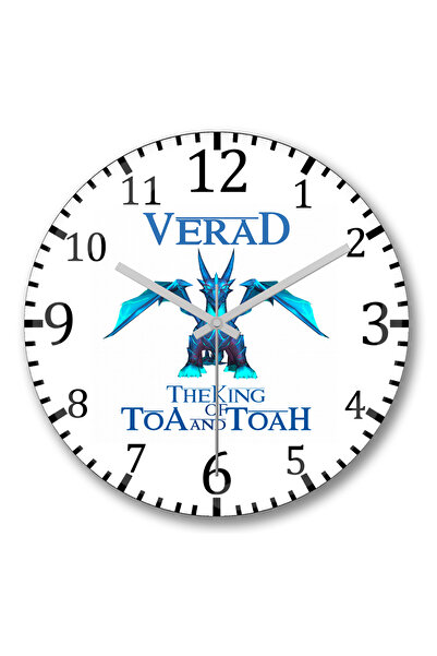 BASKI DÜNYASI ساعة حائط Verad The King Of Toa and Toah Summoners War من الزجاج الحقيقي المنحني