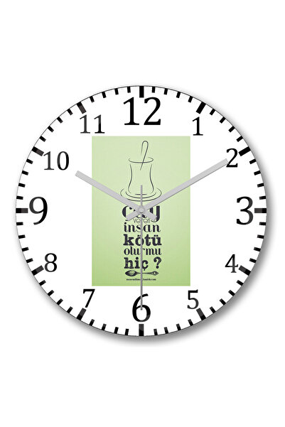 BASKI DÜNYASI Ceas de perete Leyla și Mecnun Ismail Abi, din sticlă de verități, cu suprafață curbată
