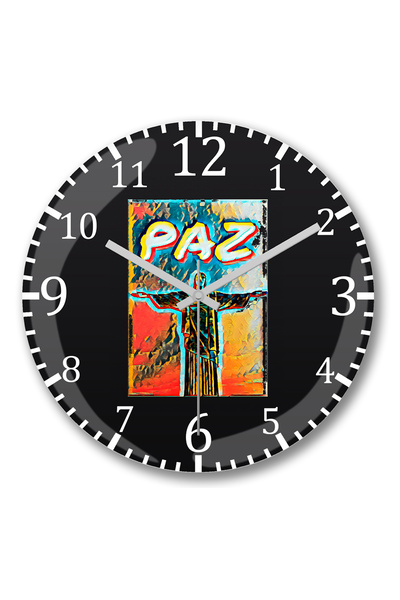 BASKI DÜNYASI Ceas de perete Redentor Paz din sticlă autentică bombată
