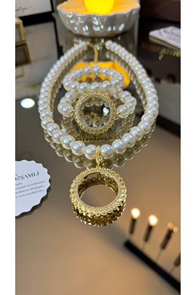 Şeyma ÖZŞAMLI Güneş Model Tam Altın Inci Kolye Ve Tam Altın Bileklik ( Sade I...