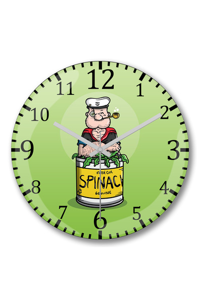 BASKI DÜNYASI Ceas de perete Popeye Spinach Popeye Spinach din sticlă autentică