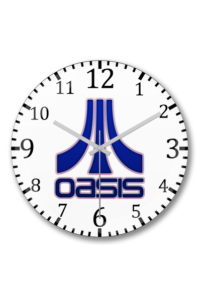 BASKI DÜNYASI ساعة حائط الواحة من الزجاج الحقيقي المنحني