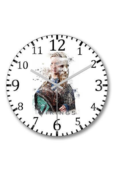 BASKI DÜNYASI Ceas de perete Vikings din sticlă autentică bombată