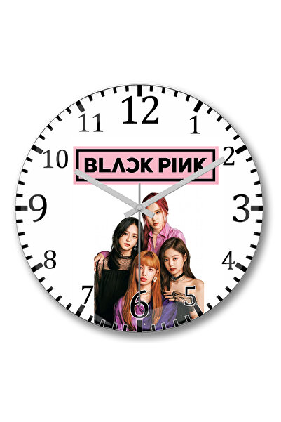 BASKI DÜNYASI ساعة حائط Blackpink 01 من الزجاج الحقيقي المنحني