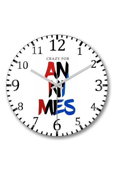 BASKI DÜNYASI مجنون للرسوم المتحركة ساعة حائط من الزجاج الحقيقي المنحني