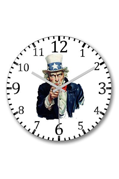 BASKI DÜNYASI Ceas de perete Tio Sam din sticlă autentică bombată