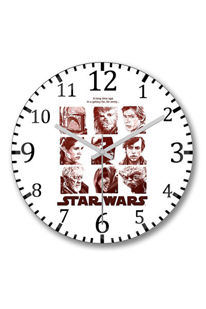 BASKI DÜNYASI Ceas de perete Star Wars, mult timp în urmă, din sticlă autenti...