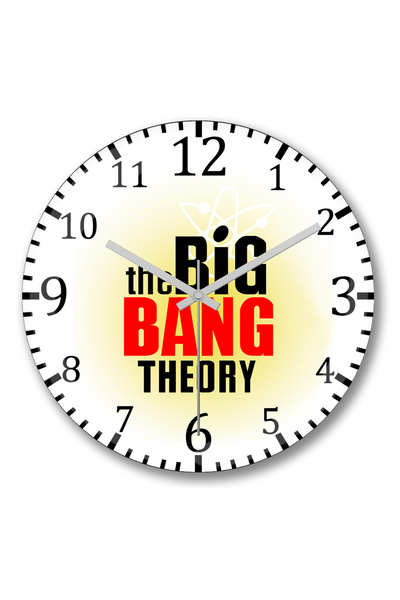 BASKI DÜNYASI ساعة حائط نظرية الانفجار الكبير من الزجاج الحقيقي المنحني