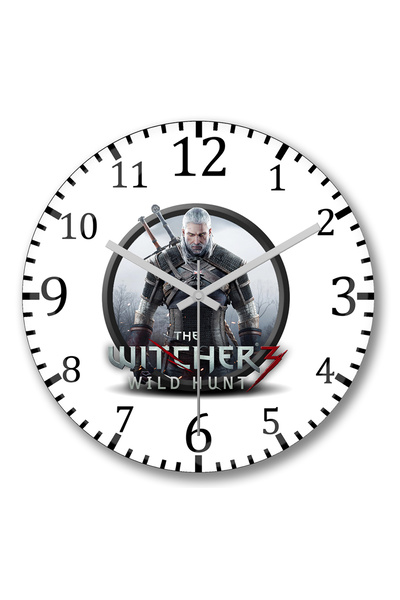 BASKI DÜNYASI Ceas de perete Witcher 3 Geralt Wild Hunt din sticlă autentică ...