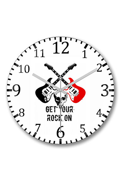 BASKI DÜNYASI احصل على ساعة حائط روك من الزجاج الحقيقي المنحني