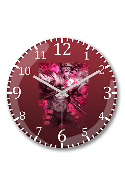 BASKI DÜNYASI Ceas de perete Gambit X Men din sticlă autentică bombată