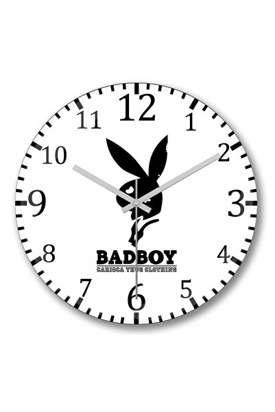 BASKI DÜNYASI Ceas de perete Bad Boy Play din sticlă autentică bombată